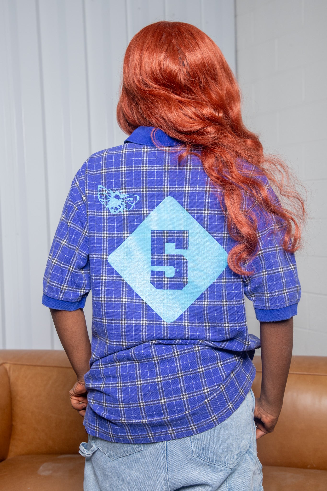 Dark Blue Plaid Polo