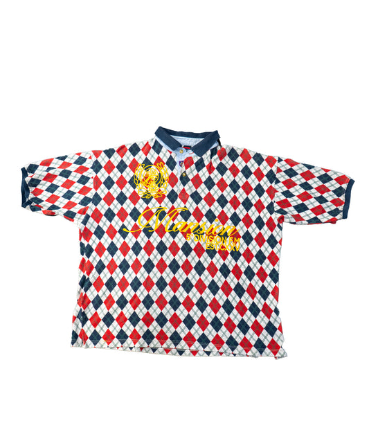 Navy & Red Argyle Polo