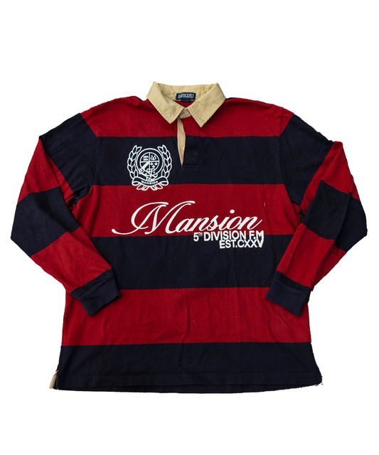 Navy & Red Striped Polo